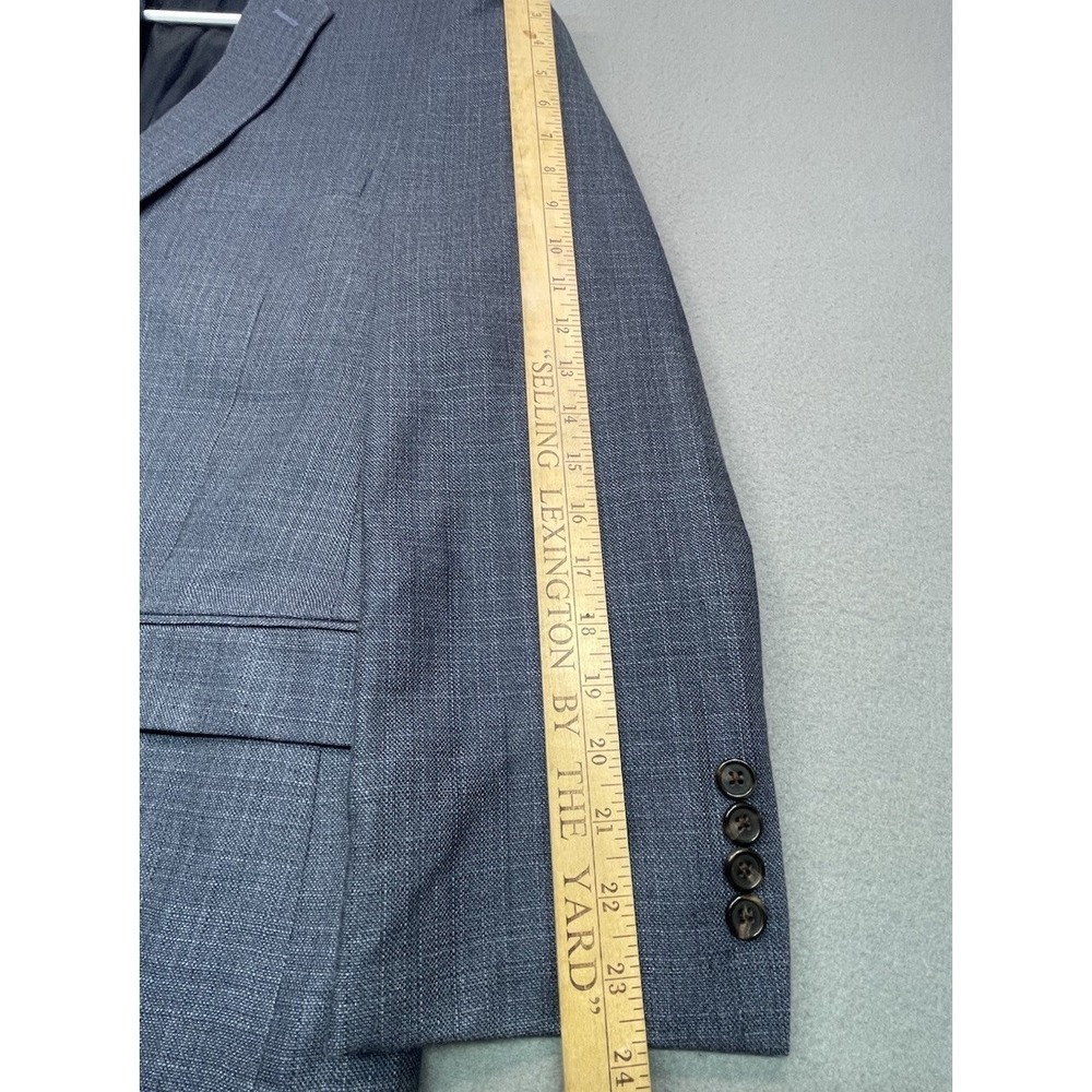 Ralph Lauren Silk Blazer Jacket 46R Wool Blue Plaid Single Breasted Vented EUC - Picture 7 of 14